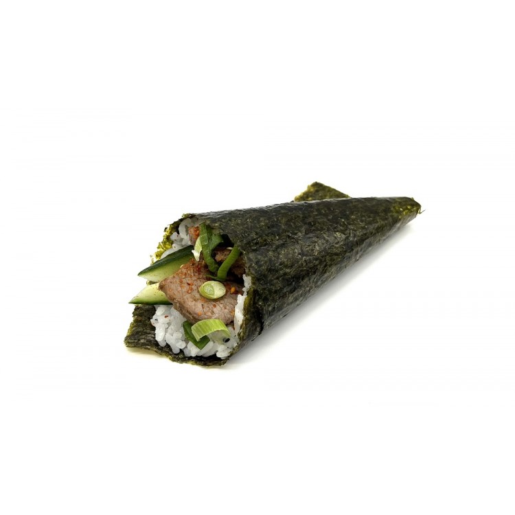 Spicy bief Temaki 1 stuks (Halal)*